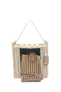 Wearable art bag Agno with collectible hand-painted packaging box